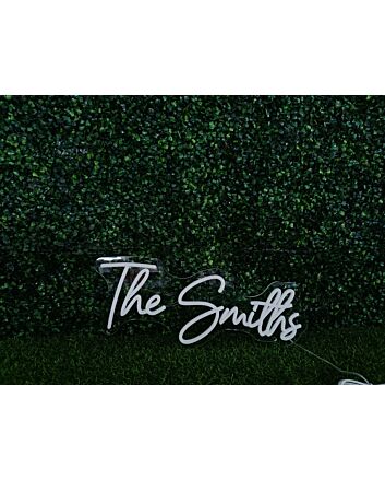Elevate your office, wedding, or bar ambiance with The Smiths White LED Neon Sign.
