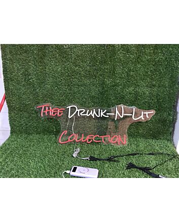 Elevate Your Bar, Party, or Wedding Ambience with Thee Drunk N Lit Collection LED Neon Sign.