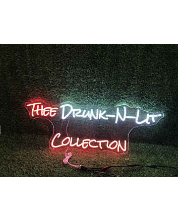 Elevate Your Bar, Party, or Wedding Ambience with Thee Drunk N Lit Collection LED Neon Sign.