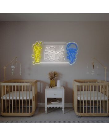 Brighten Your Bar, Wedding, or Home Event with the Versatile Aqua Park LED Neon Sign.