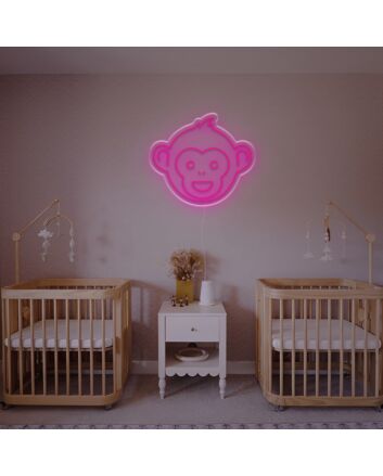 Brighten Up Your Space: Cute Monkey Head LED Neon Sign for Bars, Bedrooms, and Playful Office Decorations