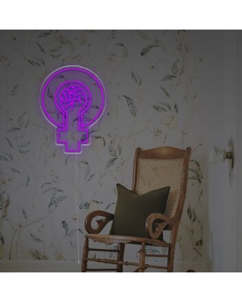 Empower your space: Female Sign With Fist LED Neon Sign for feminist decor, offices, and empowerment events.