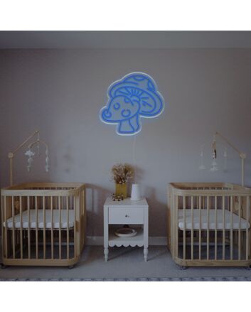 Brighten Your Child&#039;s Bedroom or Play Area with the Mushrooms Forkid Room LED Neon Sign for a Whimsical Touch.