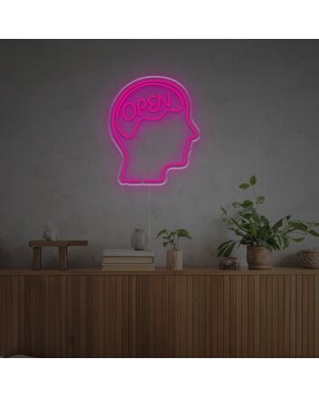 Elevate Your Home, Office, or Bar Ambiance with the Open Brain LED Neon Sign.