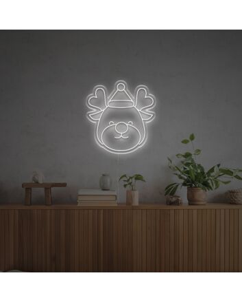 Brighten Your Holiday Celebrations and Decor with the Cute Christmas Elk LED Neon Sign - Perfect for Home, Office, and Festive Gatherings.