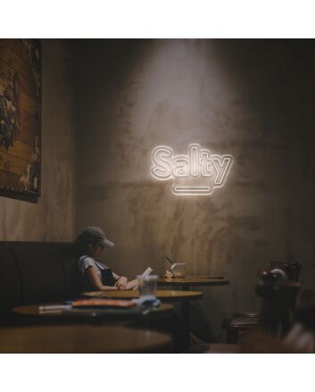 Brighten up your bar, cafe, or kitchen with the vibrant glow of Salty LED Neon Sign.