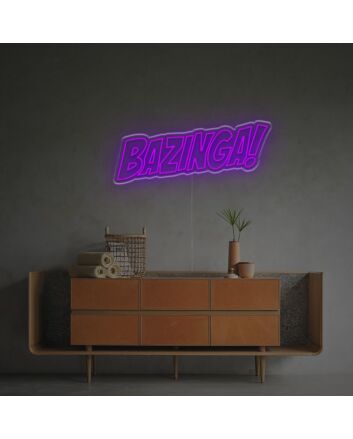 Brighten Up Your Space: Bazinga LED Neon Sign for Office, Bar, and Home Decor Elegance