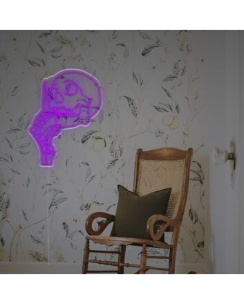 Elevate Your Bar or Man Cave Ambiance with the Smoking Skull Man LED Neon Sign