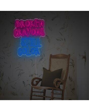 Add a vibrant touch to your home, office, or café with Broken Crayons Still Color LED Neon Sign.