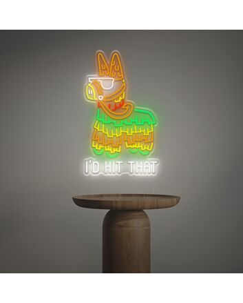 Brighten Your Bar, Home, or Office with Whimsy: I D Hit That With Alpaca LED Neon Sign Perfect for Parties and Decor.