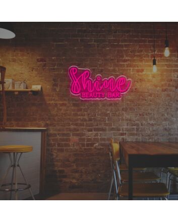 Elevate Your Space: Shine Beauty Bar LED Neon Sign Perfect for Home Decor, Chic Bars, and Trendy Office Vibes.