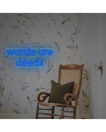 Brighten Up Your Bar, Office, or Wedding: Discover the Charm with Words Are Deeds LED Neon Sign.