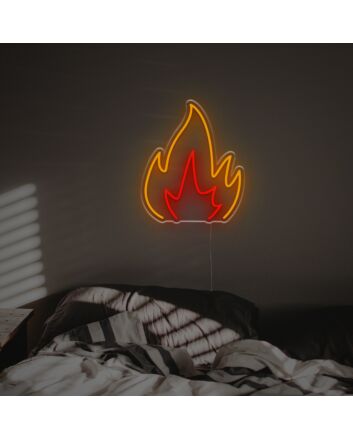 Brighten Your Space with Fire Flame LED Neon Sign: Perfect for Home Decor, Bars, and Festive Celebrations.