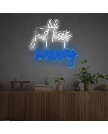 Brighten up Your Home, Office, or Store: Dive into Style with the Just Keep Swimiming LED Neon Sign