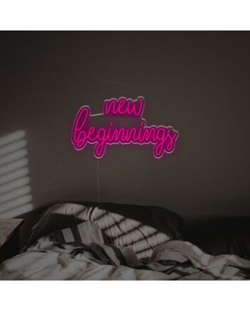 Brighten Your Special Moments: New Beginnings LED Neon Sign for Weddings, Celebrations, and Cozy Home Vibes.