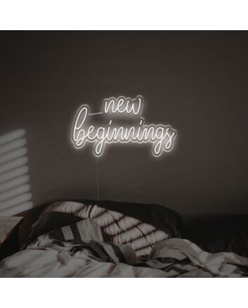 Brighten Your Special Moments: New Beginnings LED Neon Sign for Weddings, Celebrations, and Cozy Home Vibes.