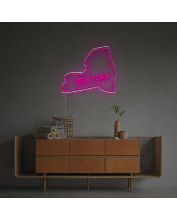 Enhance Your Space: New York Map Outline LED Neon Sign - Perfect for Bars, Offices, and Theme-Based Weddings