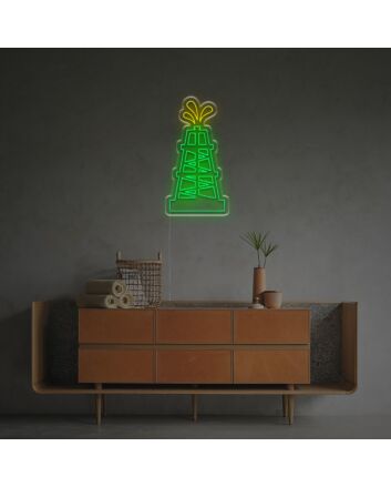 Brighten Your Bar, Office, or Man Cave with the Gleaming Oil Rig LED Neon Sign.