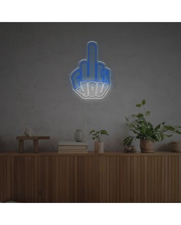 Elevate Your Bar or Gaming Space with the Bold Statement of Fxck You In Middle Finger Shaped LED Neon Sign.