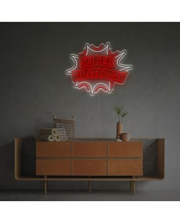 Brighten Up Your Celebrations: Super Birthday LED Neon Sign for Home, Bars, and Festive Gatherings.