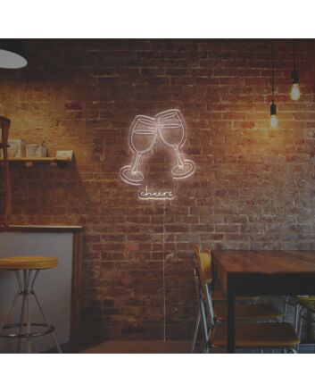 Brighten Up Your Celebrations and Spaces - Wine Cheers LED Neon Sign for Bars, Weddings, and Festive Home Décor.