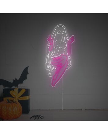 Brighten Up Your Bar, Gaming Room, or Bachelor Pad with the Edgy Appeal of the Fuck Hands Girl Ghost LED Neon Sign