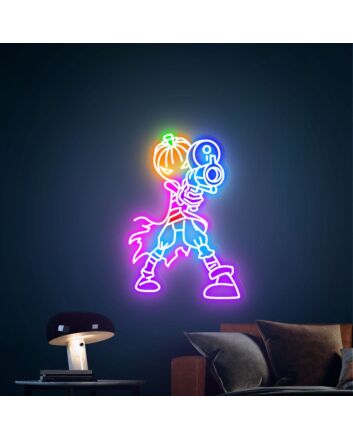 Brighten Up Your Halloween Bash and Themed Room with the Assassin Jack Neon Sign Assassin Pumpkin Neon Lights Decor.