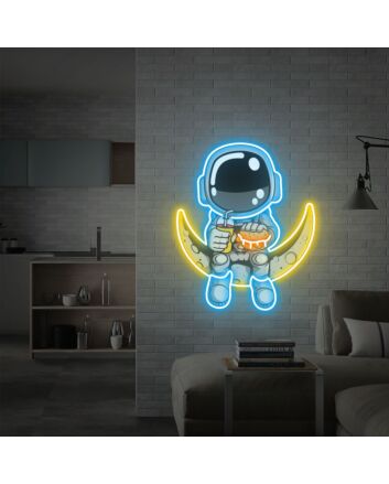 Brighten Up Your Space: Astronaut Hamburger UV Neon Sign for Bars, Bedrooms, and Parties