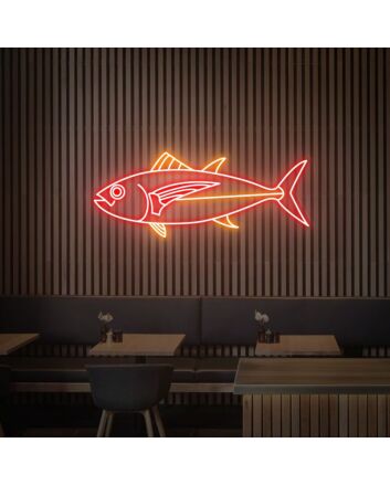 Brighten Your Bar, Home, or Seafood Restaurant with the Blue Flag Tuna Neon Sign Fish Neon Lights Decor.