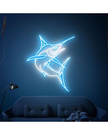 Brighten Up Your Space: Blue Marlin Fish Neon Sign, Perfect for Home, Office, or Bar Ambiance