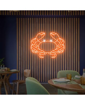 Transform Your Space into a Seaside Retreat: Perfect for Home, Bars, and Coastal Themed Parties with Crab Neon Sign Fish Neon Lights Decor Dining Room Wall Decor.