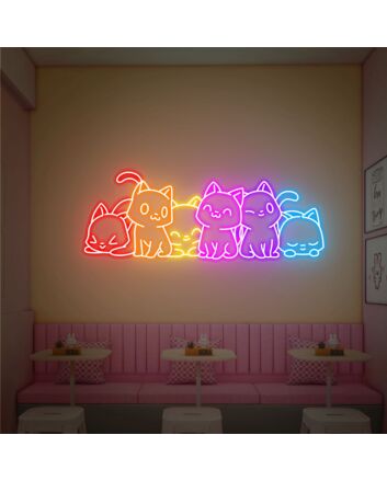 Brighten Your Space with Cute Cat Decor Gift Led Neon Lights Cat Wall Neon Decor Neon Desk Light - Perfect for Home, Office, and Party Ambiance.