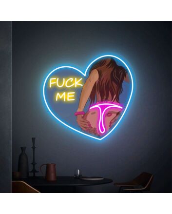 Elevate Your Space: Fuck Me Art Bedroom LED UV Neon Sign - Perfect for Home Decor, Bars, and Romantic Evenings.