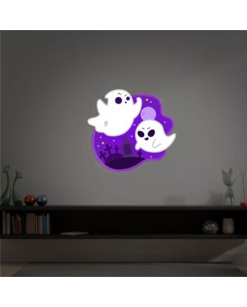 Brighten Up Your Space: Perfect for Home Decor, Office Ambiance, and Hauntingly Cool Bar Themes with Ghost Neon Sign Wall Decor Led Uv Neon Sign Gift.