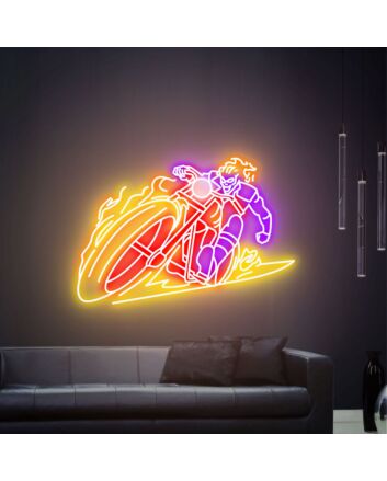 Elevate Your Space with Versatile Ghost Rider Neon Sign: Perfect for Game Rooms, Bars, and Home Office Decor.