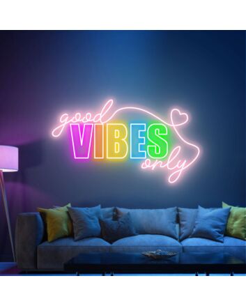 Brighten Your Space with Good Vibes Only Neon Sign: Perfect for Bedroom, Home Offices, Party Venues, and Wedding Celebrations Neon Lights.