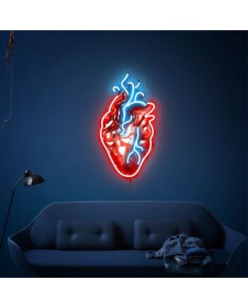 Brighten Your Bedroom, Office, or Halloween Party with the Human Heart UV Neon Sign LED Light – The Perfect Accent for a Heartfelt Wall Decoration