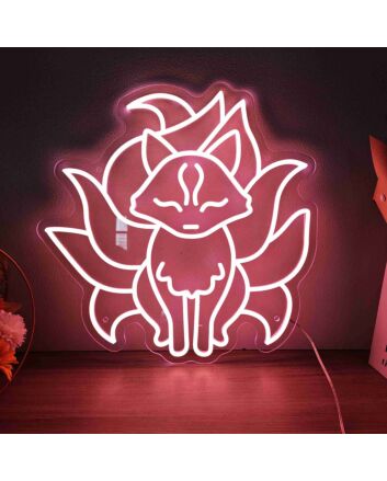 Transform Your Space: Japanese Nine Tailed Fox Neon Sign for Enchanting Home Decor, Vibrant Office Ambiance, and Unforgettable Parties.