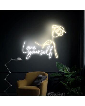 Brighten Your Spaces with the Love Yourself Neon Sign Led Light Decoration - Perfect for Home Decor, Office Ambiance, Storefronts, Bars, Weddings, and Vibrant Parties.