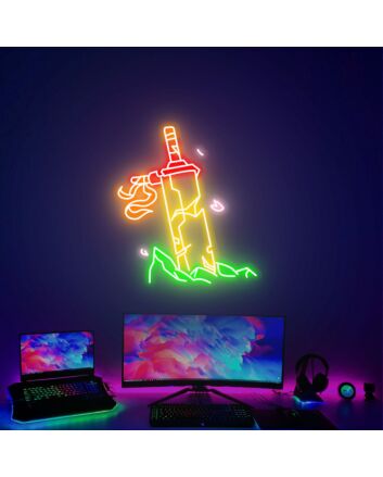 Brighten Your Living Space or Gaming Den with Mountain Sword Art Neon Sign – A Perfect Gift for Sword Enthusiasts and a Unique Addition to Bars, Stores, or Themed Weddings.