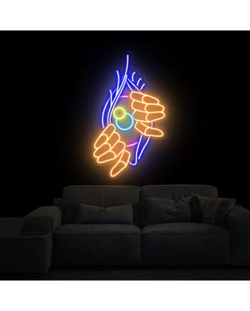 Brighten Your Living Space, Office, or Celebrate in Style with Open The Evil Eye Neon Signs - The Ultimate Game Neon Home Decor and Perfect Neon Party or Thanksgiving Gift.