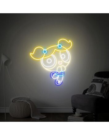 Brighten Up Your Child&#039;s Room or Cartoon-themed Party with Power Puff Girls Bubbles Neon Sign Wall Decor