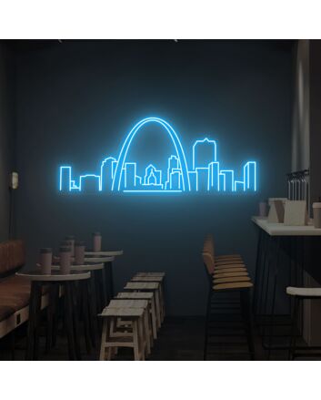 Saint Louis City Skyline Neon Sign Wall Decor: Brighten Your Office, Enhance Your Bar, and Celebrate Special Occasions in Style