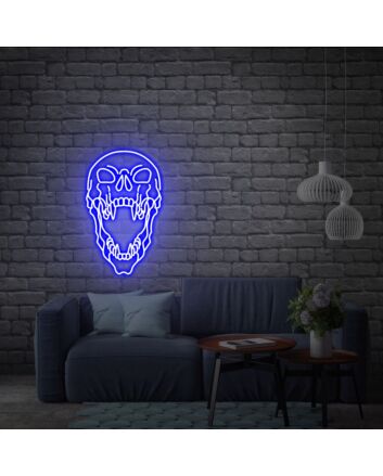 Add an electrifying touch to your space with Skull Neon Sign Size and Color - Perfect for Game Room, Home Office, or Bar Decor.