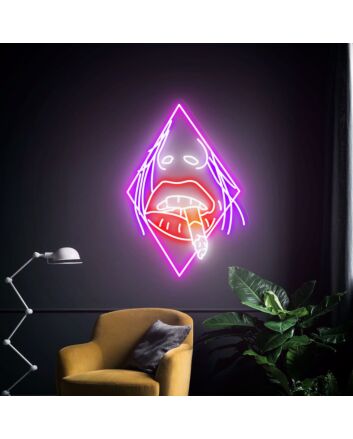 Enhance Your Bar, Office, or Home Ambiance with the Unique Smoking Woman Neon Sign - A Perfect Blend of Artwork and Handmade LED Personalized Gifts Ideal for Weddings, Parties, and Store Decorations.