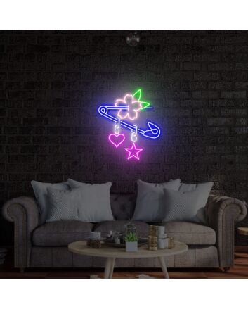Brighten Up Your Child&#039;s Bedroom or Birthday Bash with the Spongebob Flower In Fob Neon Sign - A Perfect Handmade Gift and Room Decor Piece!
