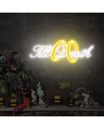 Brighten Your Special Day and Nights: Till Death Wedding Neon Sign Backdrop - Perfect for Weddings, Celebratory Events, and Romantic Home Decor.