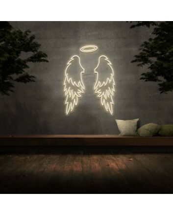 Big Angel Wings &amp; Halo Neon Sign