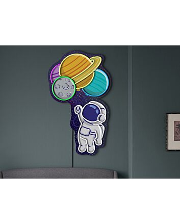 Brighten Up Your Space-Themed Room, Bar, or Party with the Astronomical Charm of Astronaut Neon Sign Spaceman Neon Planet Neon Astronaut Artwork Wall Decor.
