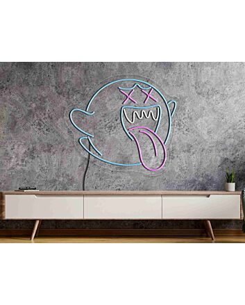 Elevate Your Game Room, Bar, or Halloween Party Ambiance with the Versatile Ghost Neon Sign LED Wall Decor